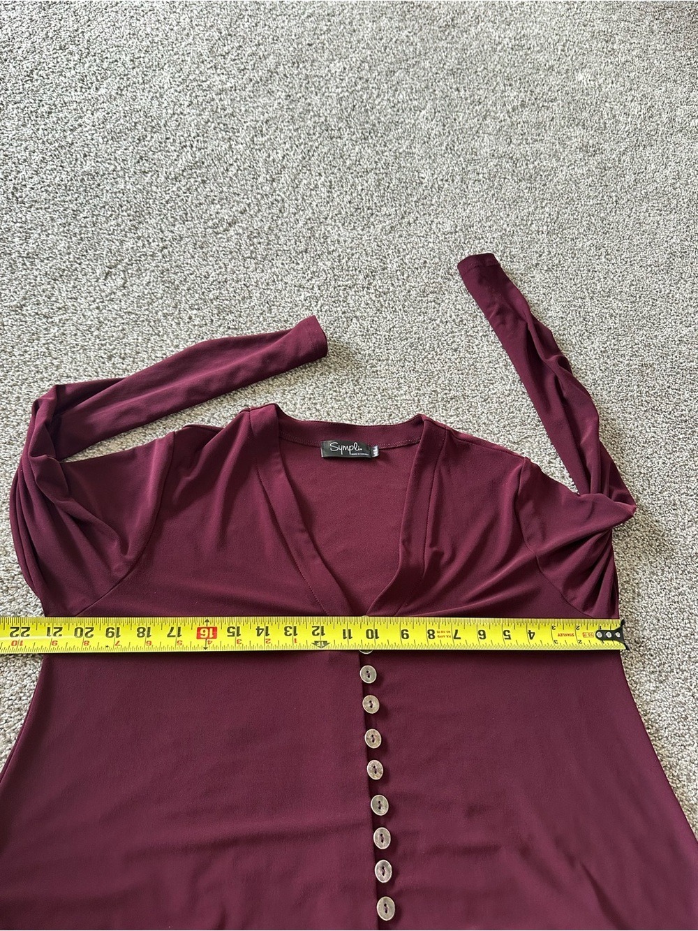 Sympli Duo Diva Tunic Top Size 16 Burgundy - Picture 8 of 8